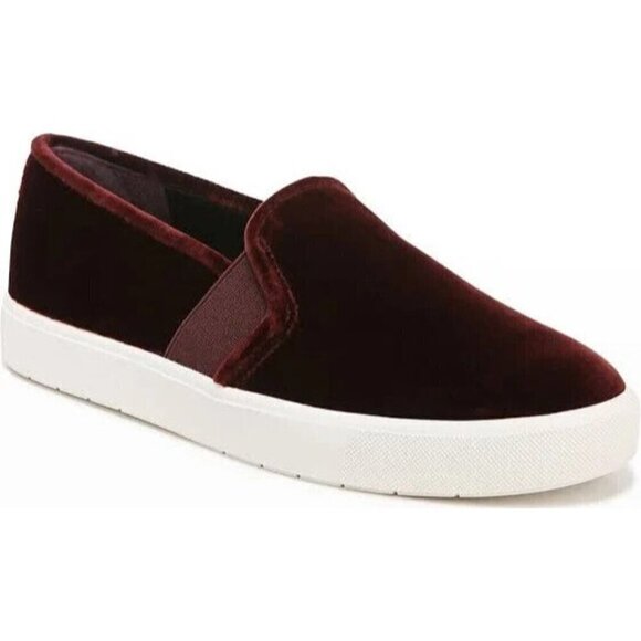 VINCE Blair Velvet Slip On Sneaker in Burgundy Size 6.5 Medium - Picture 3 of 6
